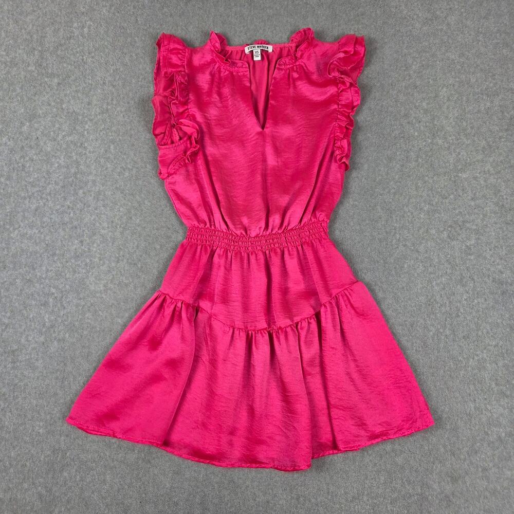 Steve Madden XS Pink Prairie Dreams Flutter Sleeve Mini Dress - Picture 5 of 11